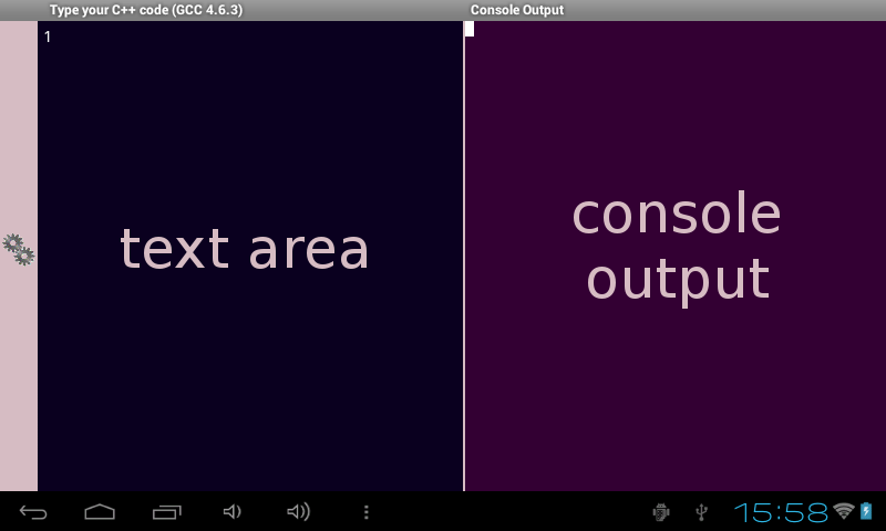 text area and output console